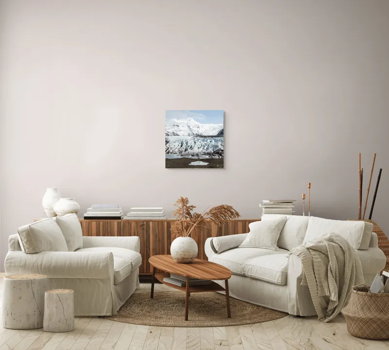 Tablou Canvas, "Peisaj înghețat sub cer albastru", Glaciar, Munți, Gheață, Peisaj, Natură, Cer, Aventură, Înghețat, Magnific, Liniște, 50 x 50 cm – poza 7