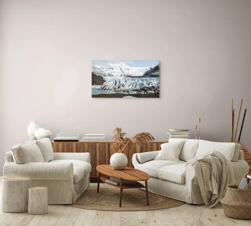 Tablou Canvas, "Peisaj înghețat sub cer albastru", Glaciar, Munți, Gheață, Peisaj, Natură, Cer, Aventură, Înghețat, Magnific, Liniște, 90 x 50 cm – poza 4
