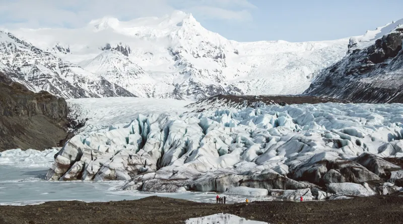 Tablou Canvas, "Peisaj înghețat sub cer albastru", Glaciar, Munți, Gheață, Peisaj, Natură, Cer, Aventură, Înghețat, Magnific, Liniște, 90 x 50 cm – poza 2