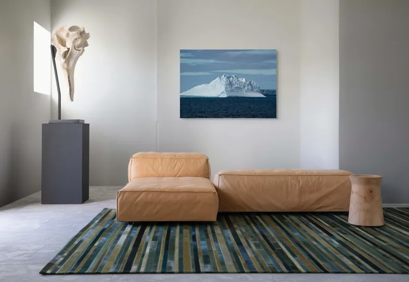 Tablou Canvas, "Misterul ghețarului plutitor înghețat", Gheață, Ocean, Cer, Albastru, Insulă, Natură, Nor, Rece, 100 x 70 cm – poza 7
