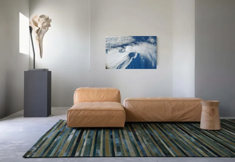 Tablou Canvas, "Vârful înzăpezit sub cerul albastru", Nor, Zăpadă, Vârf, Crater, Albastru, Recepție, Aventura, Natură, 90 x 50 cm – poza 8