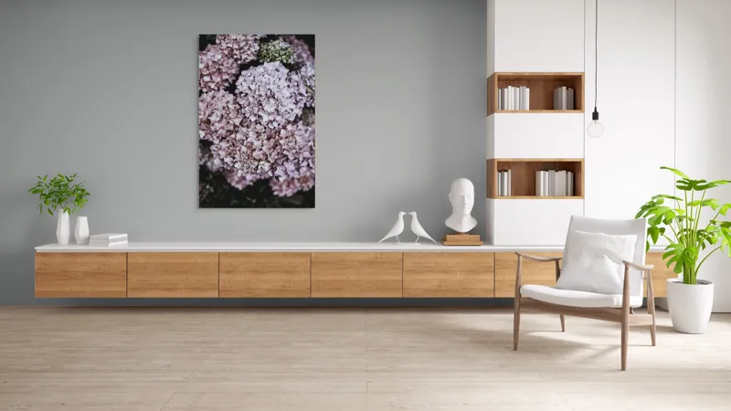 Tablou Canvas, "Delicatețe de hortensii rozalie înflorite", Flori, Hortensii, Roz, Delicat, Abundență, Natură, Textură, Petale, Frumusețe, Pastel, 100 x 150 cm – poza 8