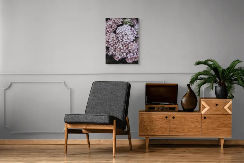 Tablou Canvas, "Delicatețe de hortensii rozalie înflorite", Flori, Hortensii, Roz, Delicat, Abundență, Natură, Textură, Petale, Frumusețe, Pastel, 50 x 70 cm – poza 8