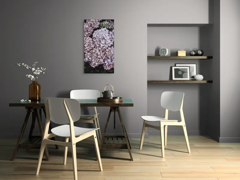 Tablou Canvas, "Delicatețe de hortensii rozalie înflorite", Flori, Hortensii, Roz, Delicat, Abundență, Natură, Textură, Petale, Frumusețe, Pastel, 50 x 90 cm – poza 4
