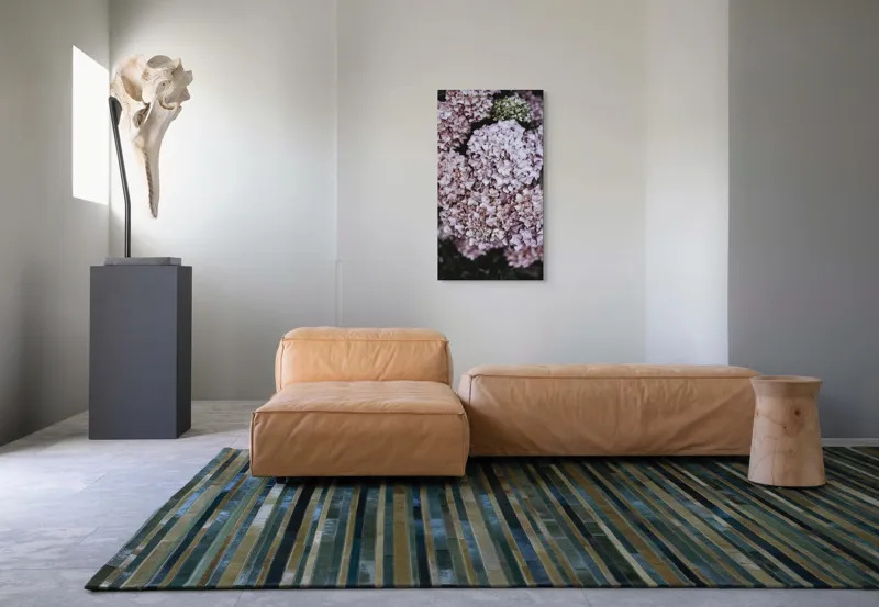 Tablou Canvas, "Delicatețe de hortensii rozalie înflorite", Flori, Hortensii, Roz, Delicat, Abundență, Natură, Textură, Petale, Frumusețe, Pastel, 50 x 90 cm – poza 5