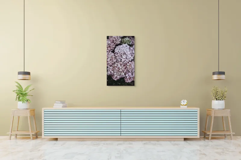 Tablou Canvas, "Delicatețe de hortensii rozalie înflorite", Flori, Hortensii, Roz, Delicat, Abundență, Natură, Textură, Petale, Frumusețe, Pastel, 50 x 90 cm – poza 6