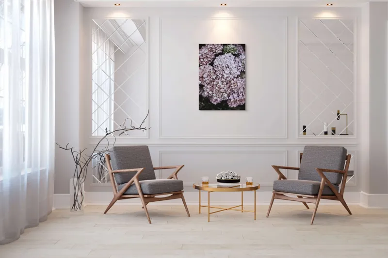 Tablou Canvas, "Delicatețe de hortensii rozalie înflorite", Flori, Hortensii, Roz, Delicat, Abundență, Natură, Textură, Petale, Frumusețe, Pastel, 70 x 100 cm – poza 8