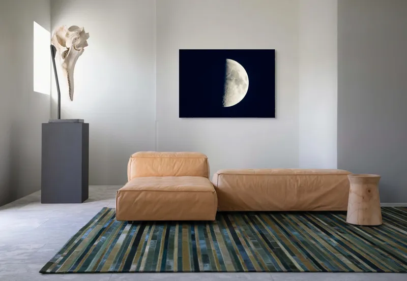 Tablou Canvas, "Lumina lunii la jumătate de drum", Lună, Noapte, Cratere, Semilună, Cer, Lumină, Mister, Frumusețe, Spațiu, 100 x 70 cm – poza 7