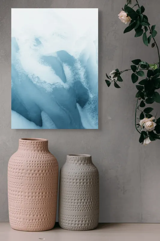 Tablou Canvas, "Vârtej de gheață și zăpadă", Gheață, Albastru, Textură, Rece, Cristal, Natură, Abstract, Frig, Iarnă, 39 x 54 cm – poza 6