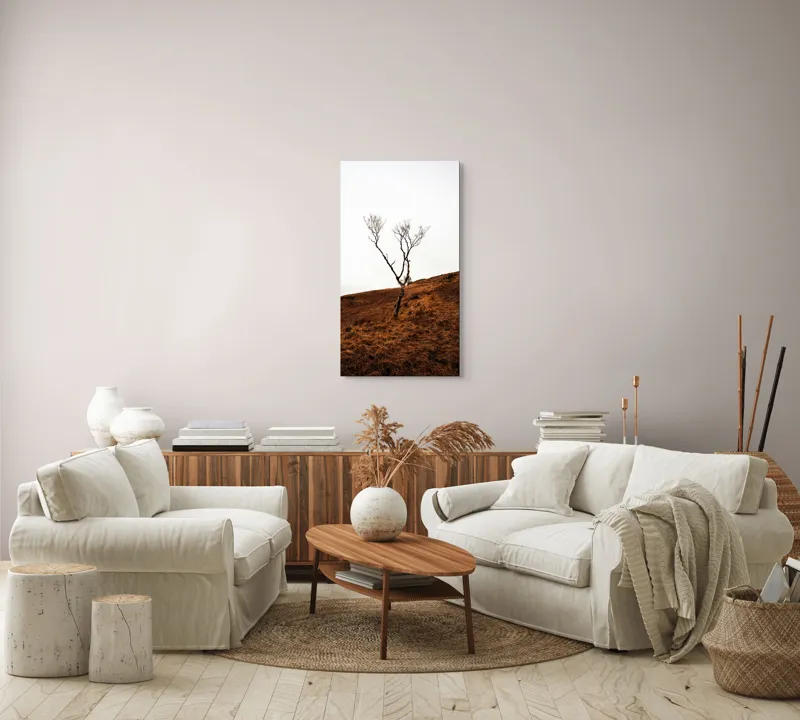 Tablou Canvas, "Arborele solitar pe deal toamna", Copac, Peisaj, Singurătate, Cer, Toamnă, Deal, Natură, Contrast, Melancolie, Siluetă, 50 x 90 cm – poza 7