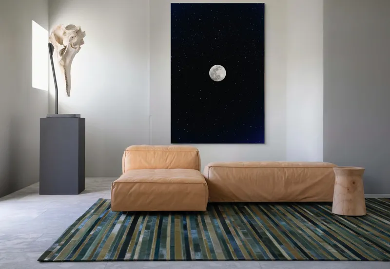 Tablou Canvas, "Luna plină într-un cer înstelat", Lună, Stele, Noapte, Călătorie, Lumină, Mister, Serenitate, Univers, Infinite, Tăcere, 100 x 150 cm – poza 7