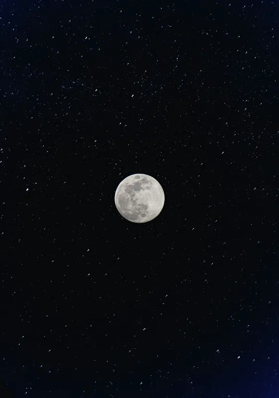 Tablou Canvas, "Luna plină într-un cer înstelat", Lună, Stele, Noapte, Călătorie, Lumină, Mister, Serenitate, Univers, Infinite, Tăcere, 70 x 100 cm – poza 2