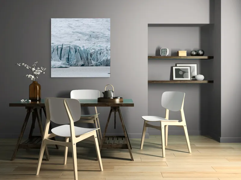 Tablou Canvas, "Regatul tăcut al gheții nesfârșite", Gheață, Albastru, Forme, Natural, Rece, Monumental, Peisaj, Arctic, Stânci, Contrast., 100 x 100 cm – poza 6