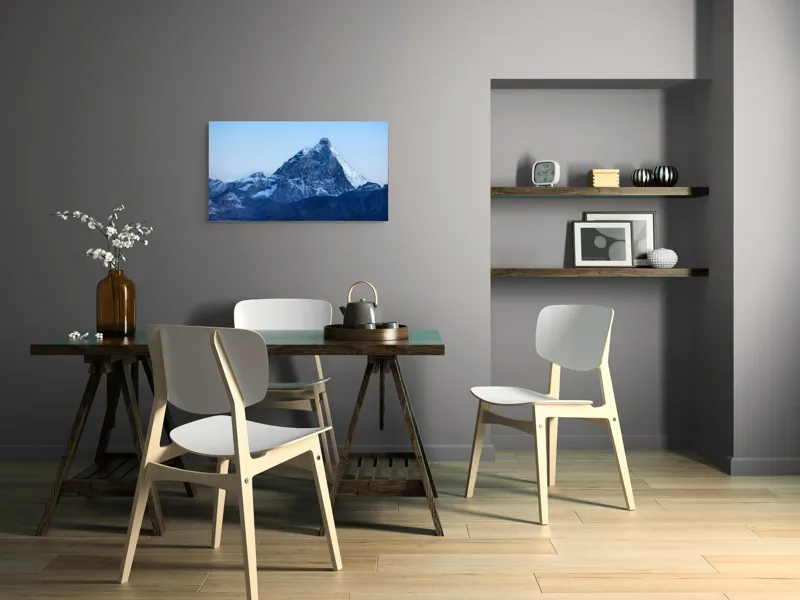 Tablou Canvas, "Înălțimile glaciare ale Himalayei", Măreție, Frig, Stânci, Zăpadă, Albastru, 90 x 50 cm – poza 3