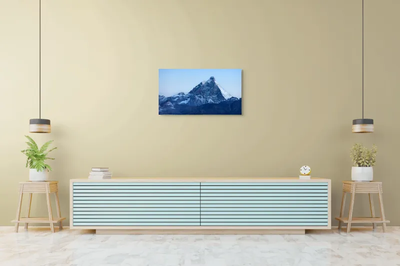 Tablou Canvas, "Înălțimile glaciare ale Himalayei", Măreție, Frig, Stânci, Zăpadă, Albastru, 90 x 50 cm – poza 5
