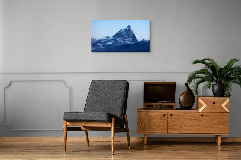 Tablou Canvas, "Înălțimile glaciare ale Himalayei", Măreție, Frig, Stânci, Zăpadă, Albastru, 90 x 50 cm – poza 6