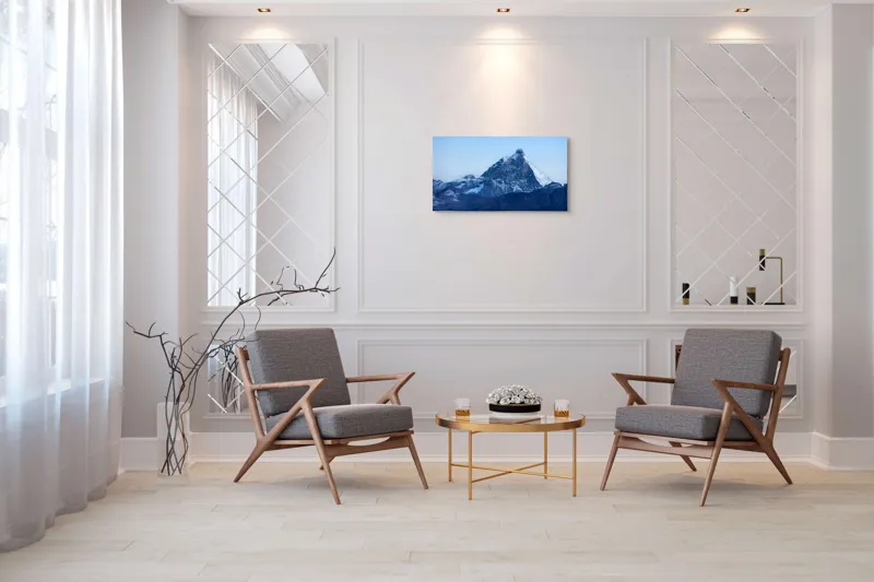 Tablou Canvas, "Înălțimile glaciare ale Himalayei", Măreție, Frig, Stânci, Zăpadă, Albastru, 90 x 50 cm – poza 7