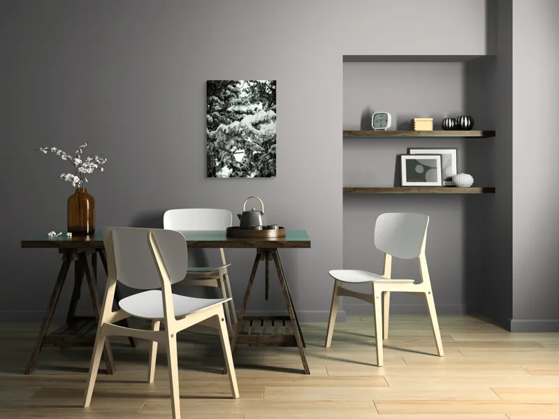 Tablou Canvas, "Zăpadă proaspătă pe crengi înalte", Zapadă, Brazi, Frig, Iarnă, Natură, Crengi, Alb, Rece, 50 x 70 cm – poza 5