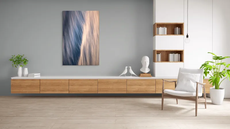 Tablou Canvas, "Fluxul timpului nesfârșit al apei", Albastru, Mișcare, Abstracție, Textură, Lumină, Fluiditate, Suavitate, Unduire, Reflexie, Contrast, 100 x 150 cm – poza 8