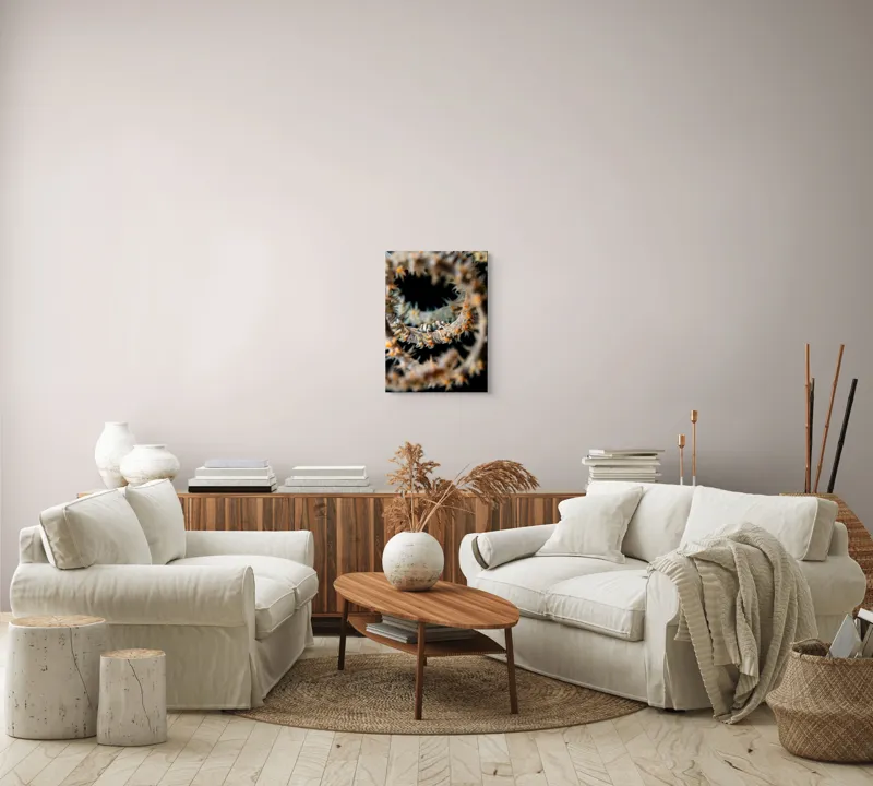 Tablou Canvas, "Spirală subacvatică misterioasă cu viețuitoare", Spini, Cercul, Textură, Abis, Misheto, Detaliu, Misterios, Biologie, Curiozitate, Atracție, 39 x 54 cm – poza 5