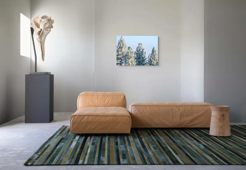 Tablou Canvas, "Brazi învelişi în zăpadă strălucitoare", Iarnă, Brazi, Zăpadă, Cer, Natură, 70 x 50 cm – poza 8