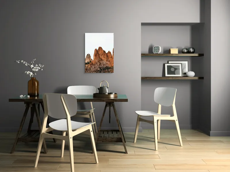 Tablou Canvas, "Stâncile arse în lumina apusului", Pietre, Creste, Roci, Natura, Peisaj, 50 x 70 cm – poza 5