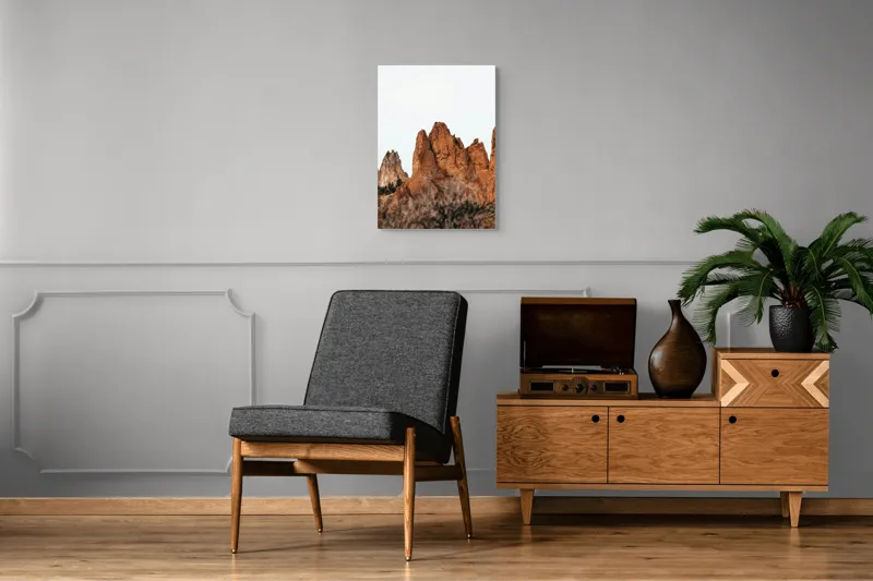Tablou Canvas, "Stâncile arse în lumina apusului", Pietre, Creste, Roci, Natura, Peisaj, 50 x 70 cm – poza 8