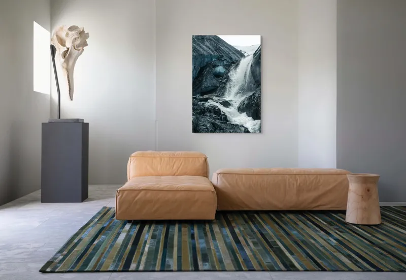 Tablou Canvas, "Cascadă rece pe înălțimi glaciale", Cascadă, Gheață, Munți, Stânci, Apă, Natură, Rece, Peisaj, Alpin, Sălbatic., 70 x 100 cm – poza 7