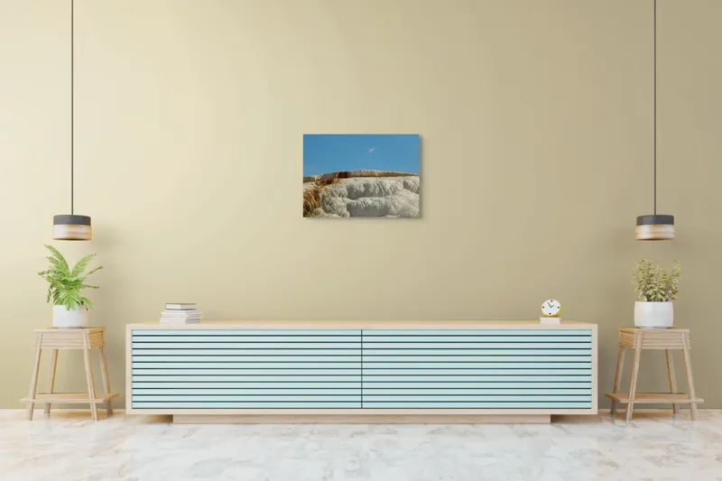 Tablou Canvas, "Terase calcaroase sub cer senin", Roci, Terase, Albe, Naturale, Peisaj, Geologie, Cer, Mineralizare, Straturi, Texturi, 70 x 50 cm – poza 7