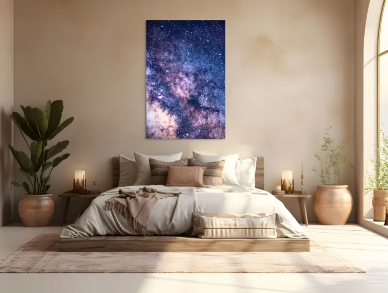 Tablou Canvas, "Infinitul Căii Lactee în Noapte", Stele, Galaxie, Univers, Culoare, Mister, Infinit, Lumina, Spatiu, Nebuloase, Stralucire, 100 x 150 cm – poza 3