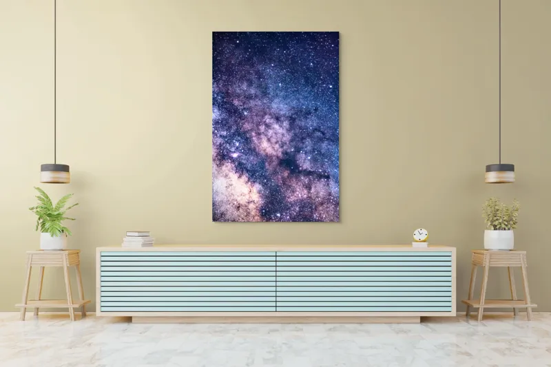 Tablou Canvas, "Infinitul Căii Lactee în Noapte", Stele, Galaxie, Univers, Culoare, Mister, Infinit, Lumina, Spatiu, Nebuloase, Stralucire, 100 x 150 cm – poza 4