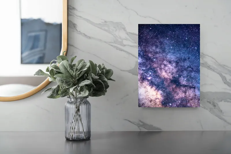 Tablou Canvas, "Infinitul Căii Lactee în Noapte", Stele, Galaxie, Univers, Culoare, Mister, Infinit, Lumina, Spatiu, Nebuloase, Stralucire, 26 x 39 cm – poza 4