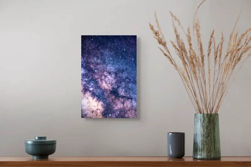 Tablou Canvas, "Infinitul Căii Lactee în Noapte", Stele, Galaxie, Univers, Culoare, Mister, Infinit, Lumina, Spatiu, Nebuloase, Stralucire, 26 x 39 cm – poza 5