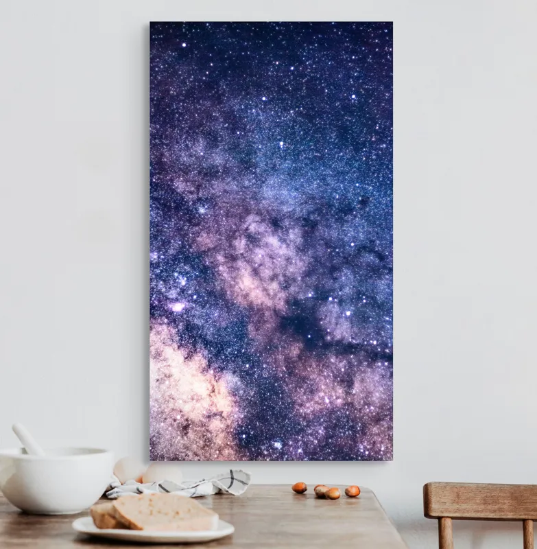 Tablou Canvas, "Infinitul Căii Lactee în Noapte", Stele, Galaxie, Univers, Culoare, Mister, Infinit, Lumina, Spatiu, Nebuloase, Stralucire, 50 x 90 cm – poza 3
