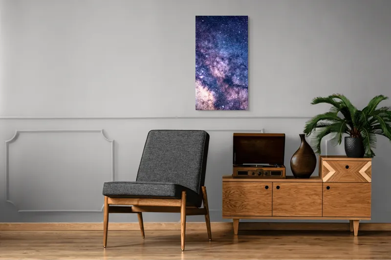 Tablou Canvas, "Infinitul Căii Lactee în Noapte", Stele, Galaxie, Univers, Culoare, Mister, Infinit, Lumina, Spatiu, Nebuloase, Stralucire, 50 x 90 cm – poza 8