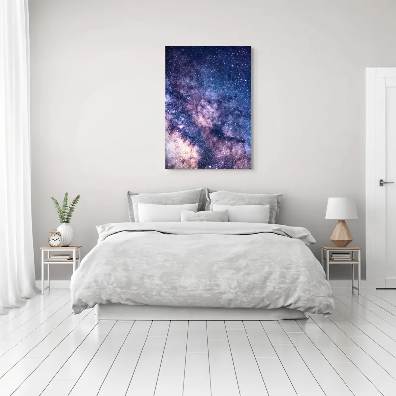 Tablou Canvas, "Infinitul Căii Lactee în Noapte", Stele, Galaxie, Univers, Culoare, Mister, Infinit, Lumina, Spatiu, Nebuloase, Stralucire, 70 x 100 cm – poza 3