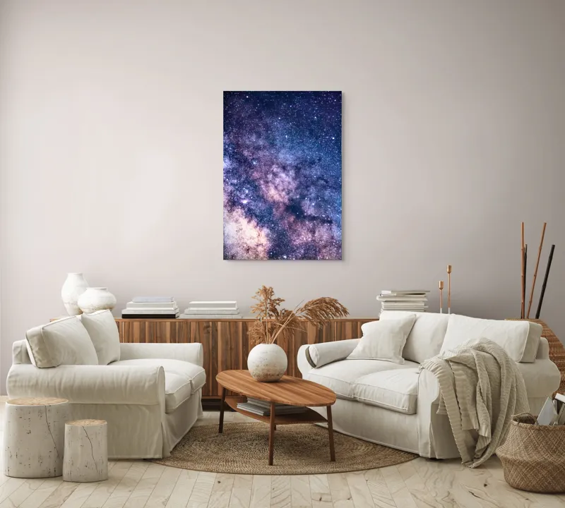 Tablou Canvas, "Infinitul Căii Lactee în Noapte", Stele, Galaxie, Univers, Culoare, Mister, Infinit, Lumina, Spatiu, Nebuloase, Stralucire, 70 x 100 cm – poza 4