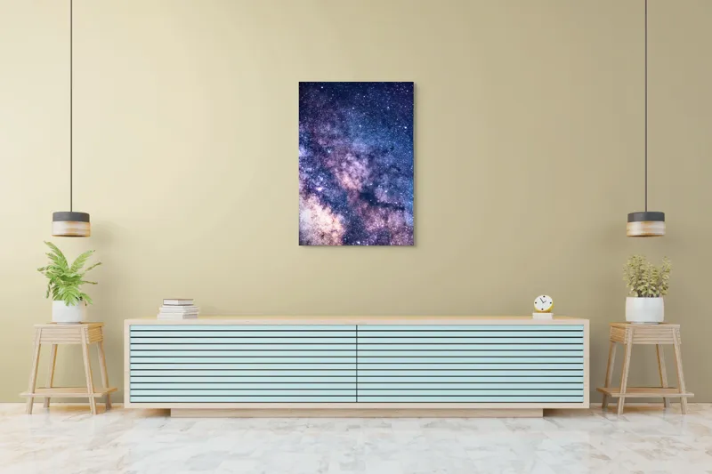Tablou Canvas, "Infinitul Căii Lactee în Noapte", Stele, Galaxie, Univers, Culoare, Mister, Infinit, Lumina, Spatiu, Nebuloase, Stralucire, 70 x 100 cm – poza 5