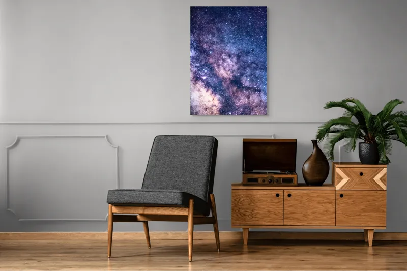 Tablou Canvas, "Infinitul Căii Lactee în Noapte", Stele, Galaxie, Univers, Culoare, Mister, Infinit, Lumina, Spatiu, Nebuloase, Stralucire, 70 x 100 cm – poza 6