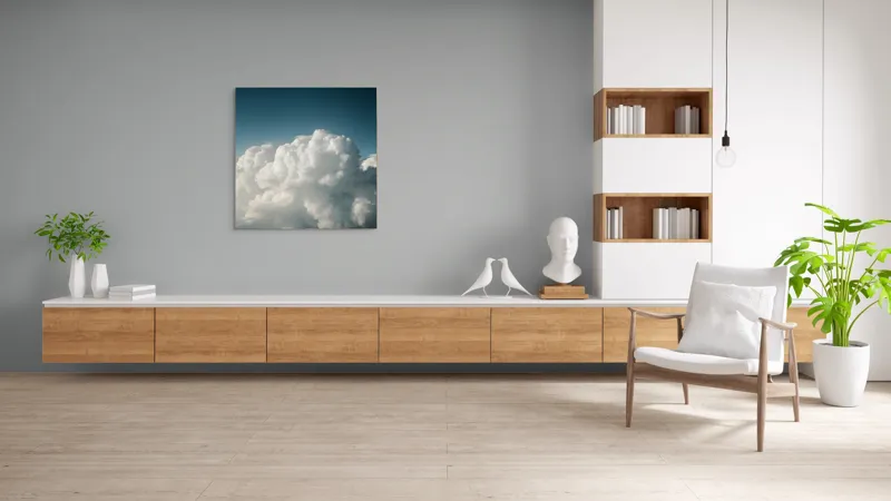 Tablou Canvas, "Dansul norilor spre cer senin", Nor, Cer, Albastru, Pufos, Lumină, Seninătate, Vise, Văzduh, 100 x 100 cm – poza 8