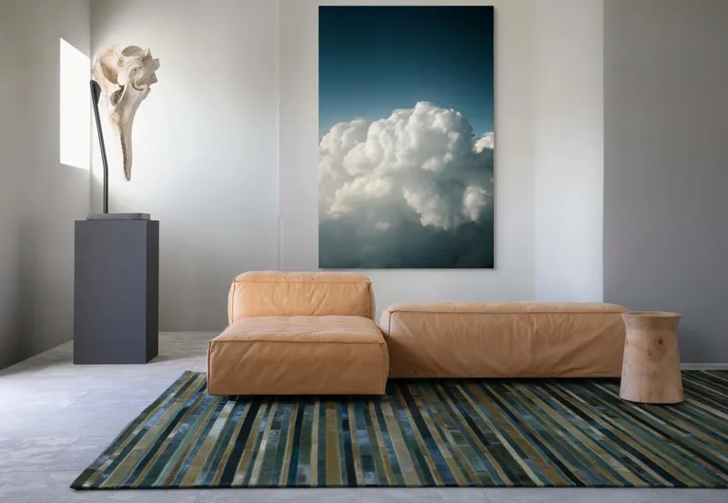 Tablou Canvas, "Dansul norilor spre cer senin", Nor, Cer, Albastru, Pufos, Lumină, Seninătate, Vise, Văzduh, 100 x 150 cm – poza 7