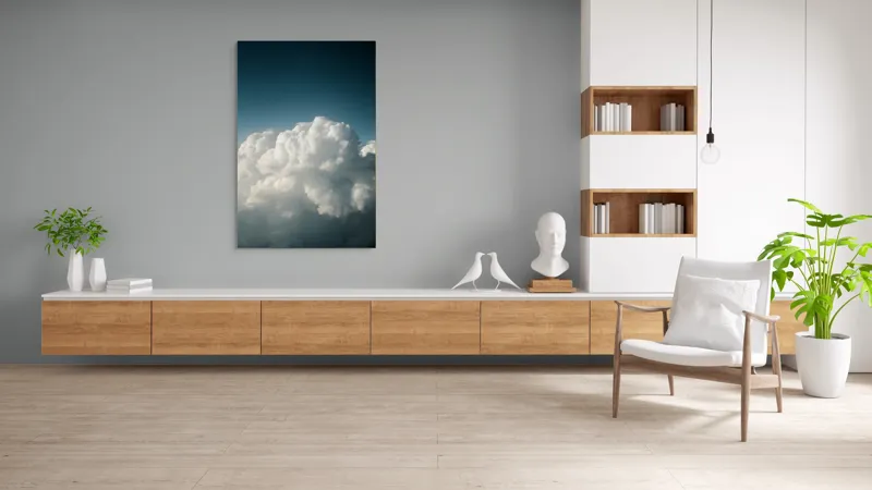 Tablou Canvas, "Dansul norilor spre cer senin", Nor, Cer, Albastru, Pufos, Lumină, Seninătate, Vise, Văzduh, 100 x 150 cm – poza 8