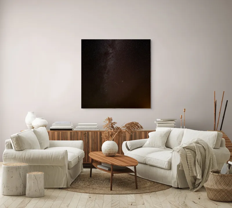 Tablou Canvas, "Stelele și Calea Lactee în noapte", Calea Lactee, Stele, Noapte, Cer Înstelat, Univers, Lumină, Galaxie, Frumusețe, Intensitate, Mister., 100 x 100 cm – poza 3