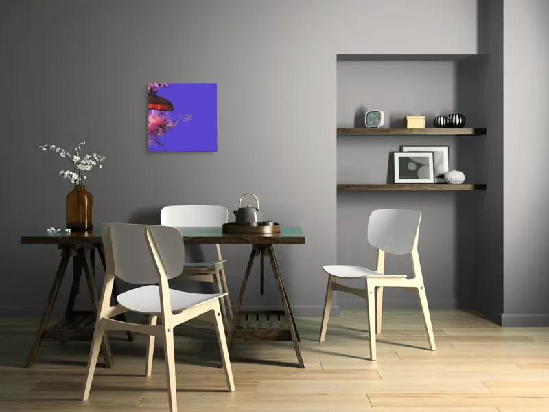 Tablou Canvas, "Meduza plutind printre nori efemeri", Meduză, Nori, Mov, Roz, Flotare, Mister, Apă, Lumină, 50 x 50 cm – poza 8