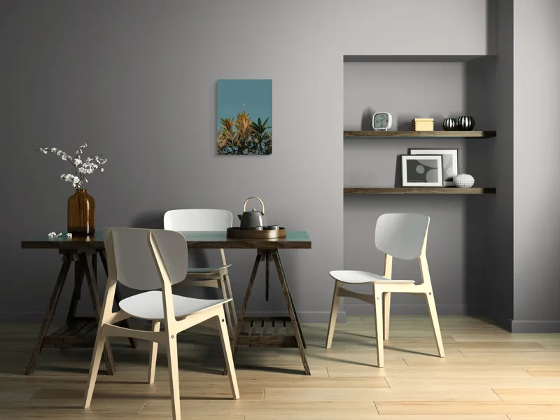 Tablou Canvas, "Frunze sub cerul cu lună albă", Frunze, Cer, Lună, Culori, Natură, Lumină, Contrast, Verde, Albastru, Calm, Seară, Seninătate, 39 x 54 cm – poza 7
