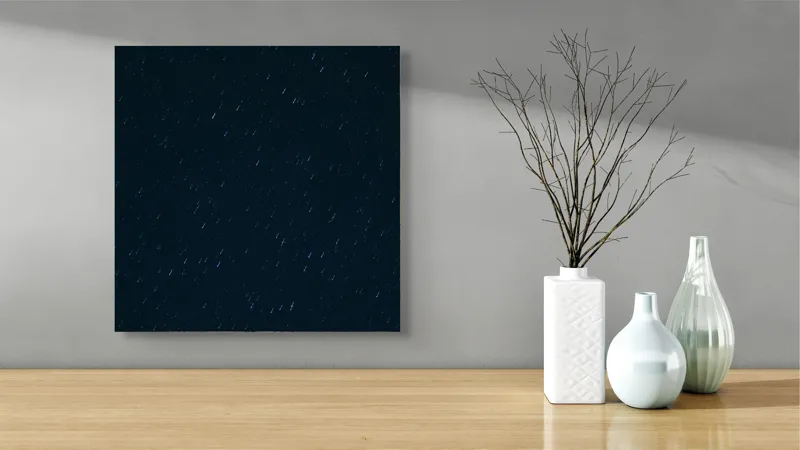 Tablou Canvas, "Stele dansând în noaptea liniștită", Stele, Cer, Noapte, Întuneric, Spațiu, Univers, Îndepărtat, Misterios, 50 x 50 cm – poza 3
