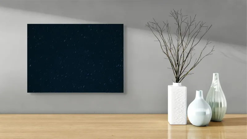 Tablou Canvas, "Stele dansând în noaptea liniștită", Stele, Cer, Noapte, Întuneric, Spațiu, Univers, Îndepărtat, Misterios, 54 x 39 cm – poza 3