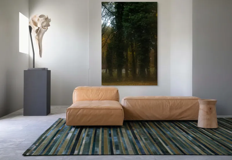 Tablou Canvas, "Forța liniștită a pădurii toamna", Copaci, Verdeață, Toamnă, Melancolie, Umbre, Natură, Frunze, 100 x 150 cm – poza 7