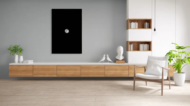 Tablou Canvas, "Luna în noapte misterioasă și rece", Lună, Noapte, Cer, Lumină, Mister, Întuneric, Calm, Fascinație, Solitudine, Frumusețe, 100 x 150 cm – poza 8