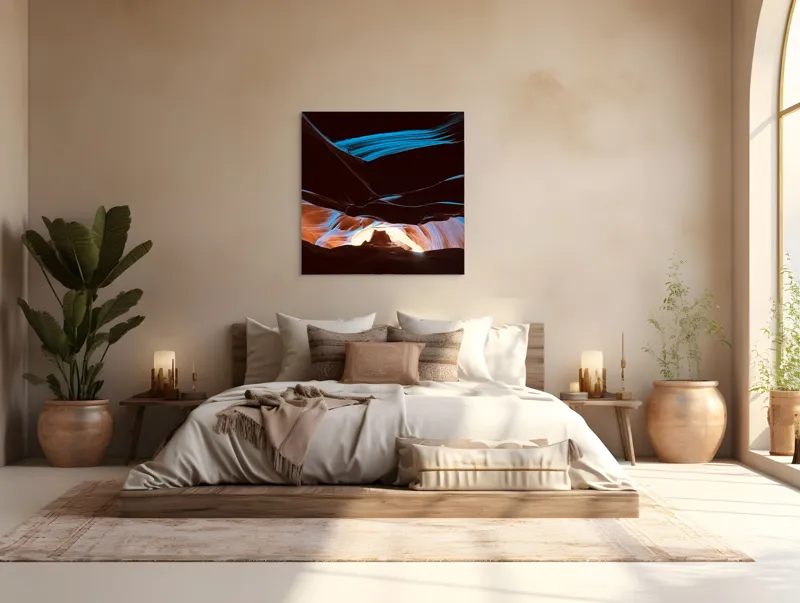 Tablou Canvas, "Lumini și umbre în canionul magic", Lumină, Umbre, Texturi, Contrast, Holuri, Straturi, Culori, Minune, Natură, Mister, Frumusețe, Peisaj, 100 x 100 cm – poza 4